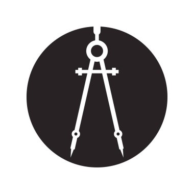 Doğru Araç Mimarisi Pusula Simge Vektör Logo Şablonu Çizim Tasarımı