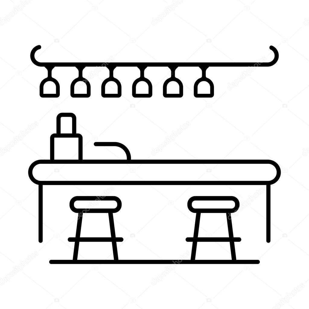 Bar counter icon vector illustration logo design