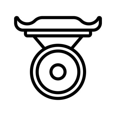 Gongs simge vektör illüstrasyon logo tasarımı