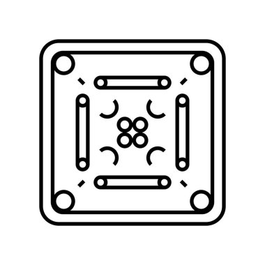 carrom tablo simgesi vektör illüstrasyon logo tasarımı