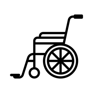 Tekerlekli sandalye ikonu vektör çizim logosu tasarımı