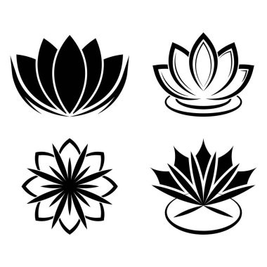 Lotus simgesi vektör illüstrasyon logosu deisgn
