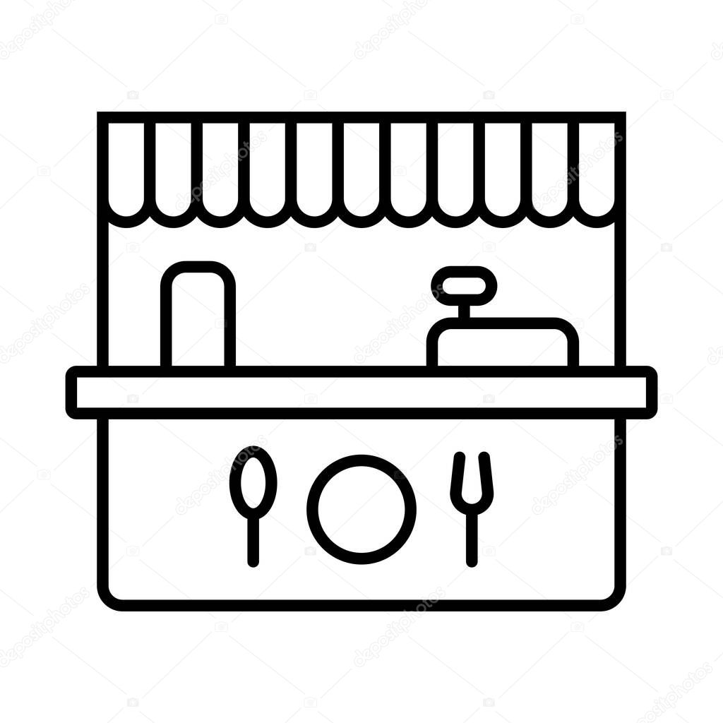 Food court icon vector illustration logo design