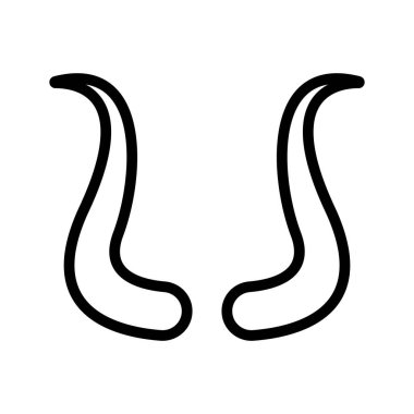 şeytan boynuzu simgesi vektör illüstrasyon logo tasarımı