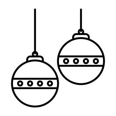 Noel topu ikonu vektör illüstrasyon logo tasarımı