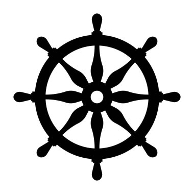Gemi tekeri simgesi vcetor illüstrasyon logo tasarımı