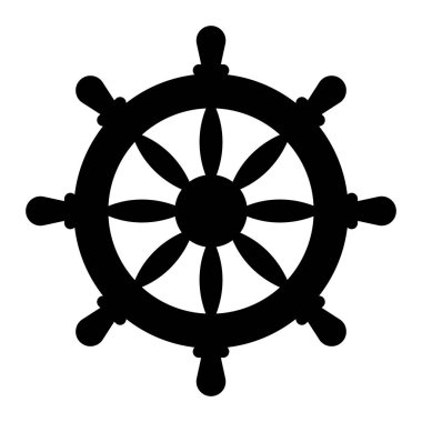 Gemi tekeri simgesi vcetor illüstrasyon logo tasarımı