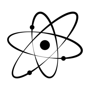 atom ikonu vektör illüstrasyon logo tasarımı