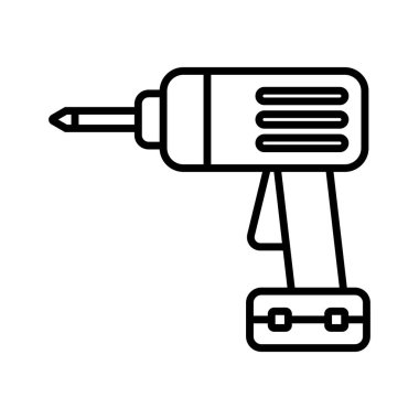 elektrikli matkap ikonu vektör illüstrasyon logo tasarımı