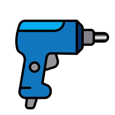 elektrikli matkap ikonu vektör illüstrasyon logo tasarımı