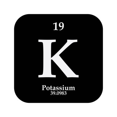 Periyodik tabloda potasyum kimya simgesi, kimyasal element