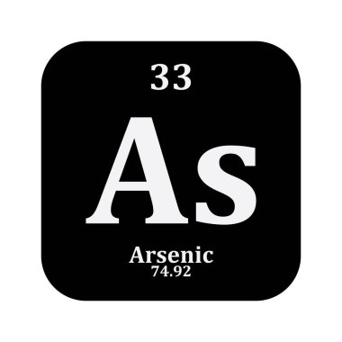 Periyodik tabloda arsenik kimya simgesi, kimyasal element