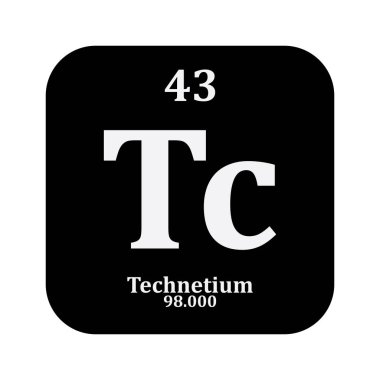 Teknetyum kimya simgesi, periyodik tabloda kimyasal element