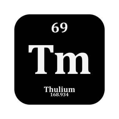 Periyodik tabloda Thulium Kimya simgesi, kimyasal element