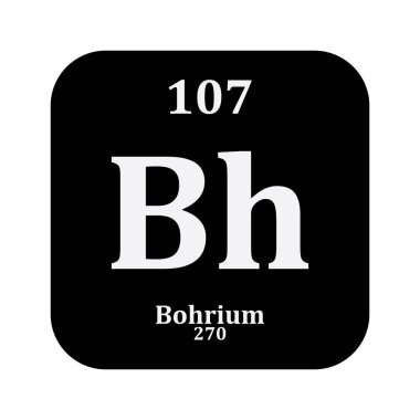 Bohrium kimya simgesi, periyodik tabloda kimyasal element