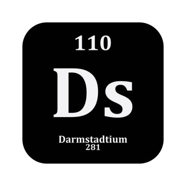 Darmstadtium kimya simgesi, periyodik tabloda kimyasal element
