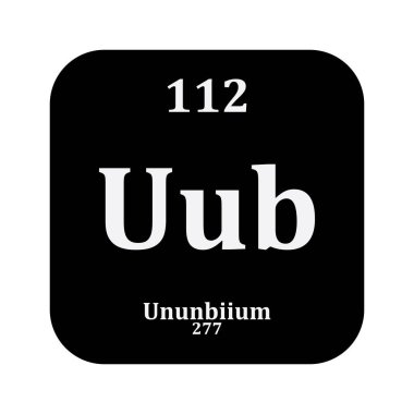 Ununbiyum kimya simgesi, periyodik tabloda kimyasal element