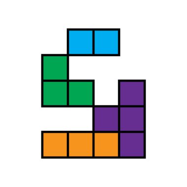 Tetris ikon vektör illüstrasyon logo tasarımı