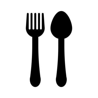 kaşık ve çatal simgesi, vektör illüstrasyon tasarımı