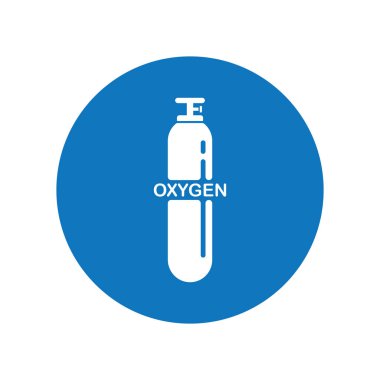 Oksijen silindiri simgesi vektör illüstrasyon logo tasarımı