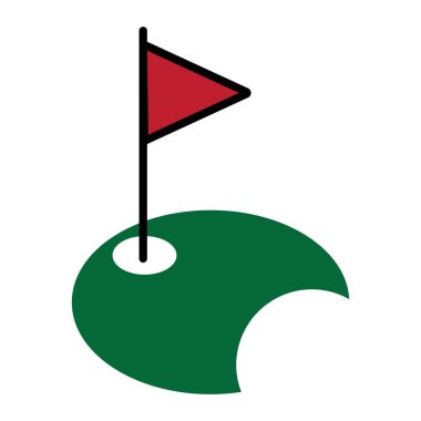 golf deliği simgesi vektör illüstrasyon logosu tasarımı