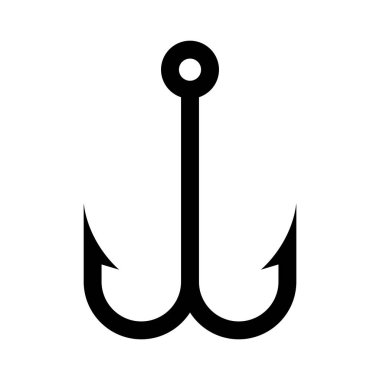 balıkçı kancası ikonu vektör illüstrasyon logo tasarımı