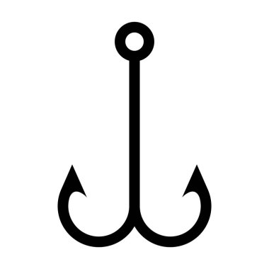 balıkçı kancası ikonu vektör illüstrasyon logo tasarımı