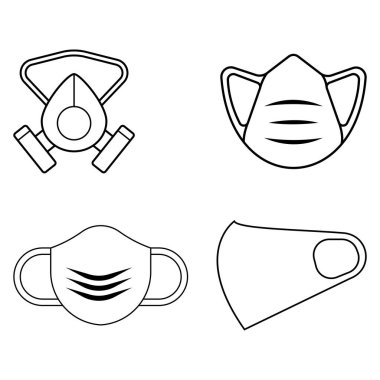 tıbbi maske simgesi vektör illüstrasyon logo tasarımı