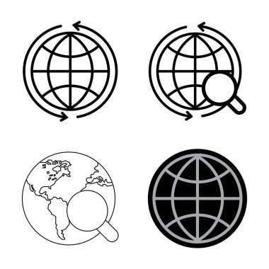 dünya ikonu vektör illüstrasyon logo tasarımı