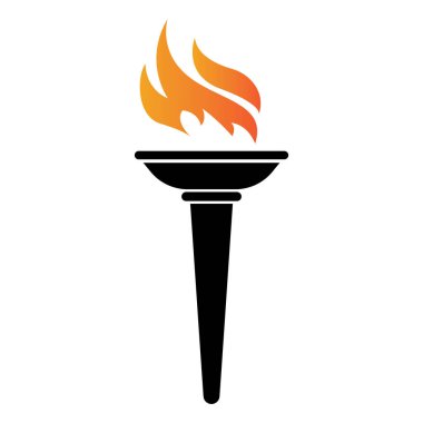 Meşale simgesi vektör illüstrasyon logo tasarımı