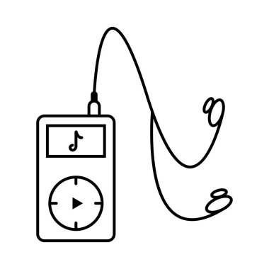 müzik çalar doodle simge vektör illüstrasyon logo tasarımı