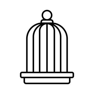 kuş kafesi simgesi vektör illüstrasyon logo tasarımı