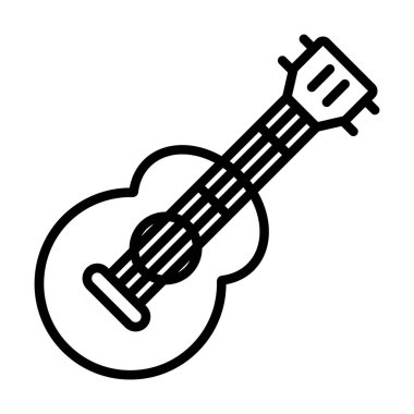ukulele simge vektör illüstrasyon logo tasarımı