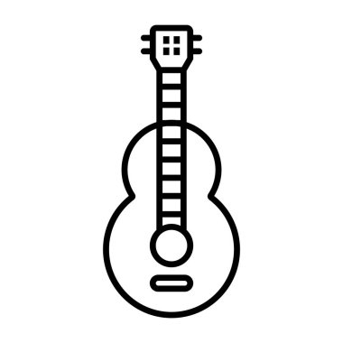 ukulele simge vektör illüstrasyon logo tasarımı