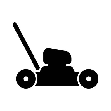 Çim biçme makinesi simgesi vektör illüstrasyon logosu tasarımı