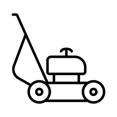 Çim biçme makinesi simgesi vektör illüstrasyon logosu tasarımı
