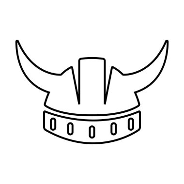 Viking miğferi simgesi vektör illüstrasyon logosu tasarımı