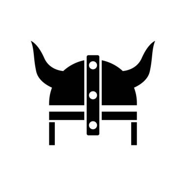 Viking miğferi simgesi vektör illüstrasyon logosu tasarımı