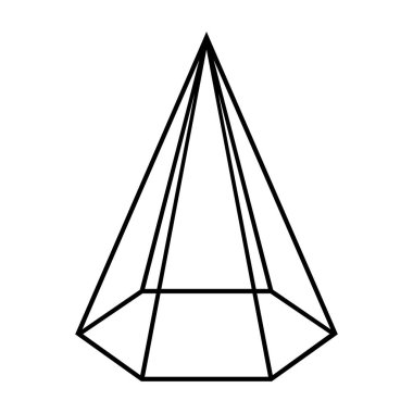 Altıgen piramit ikon vektör illüstrasyon logo tasarımı