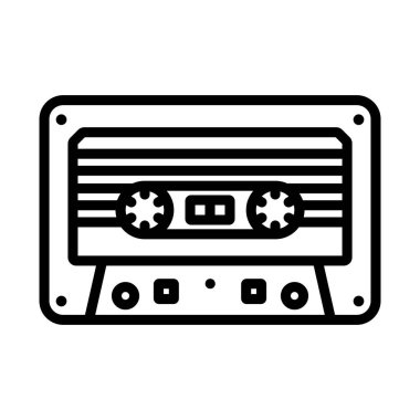 Teyp kaset simgesi vektör illüstrasyon logosu tasarımı