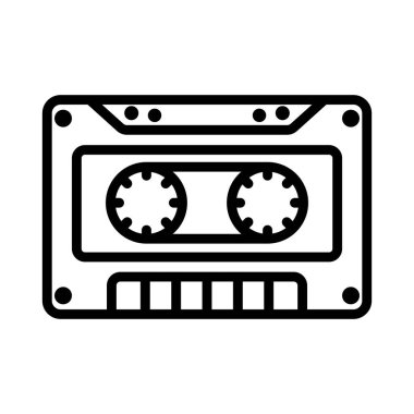 Teyp kaset simgesi vektör illüstrasyon logosu tasarımı