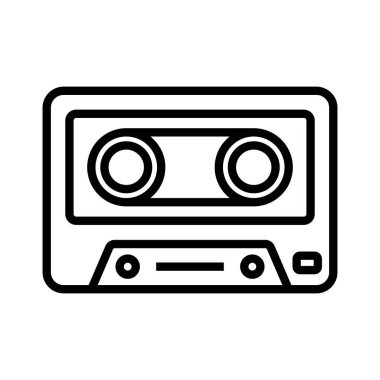 Teyp kaset simgesi vektör illüstrasyon logosu tasarımı