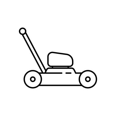 Çim biçme makinesi simgesi vektör illüstrasyon logosu tasarımı