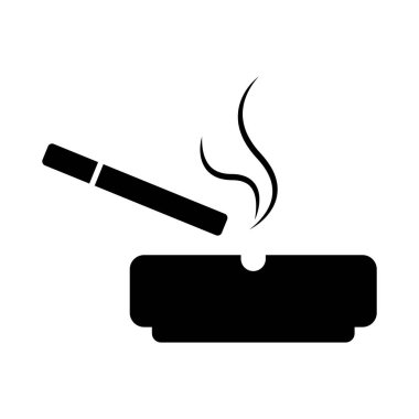 sigara küllüğü simgesi vektör illüstrasyon logosu tasarımı