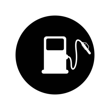benzin istasyonu simgesi vektör illüstrasyon logosu tasarımı