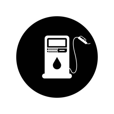benzin istasyonu simgesi vektör illüstrasyon logosu tasarımı