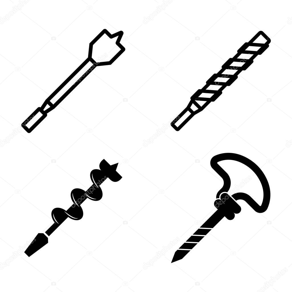 Drill bit icon vector illustration logo design