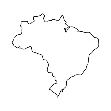 Brezilya Harita Simge İllüstrasyon Tasarımı