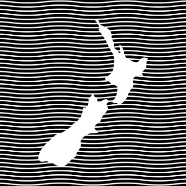 Yeni Zelanda Harita Simge İllüstrasyon Tasarımı