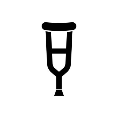 Tıbbi simgede koltuk değneği sembolü, logo illüstrasyon tasarımı